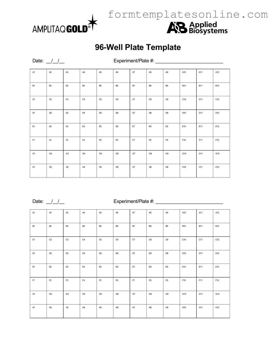 96 Well PDF Form