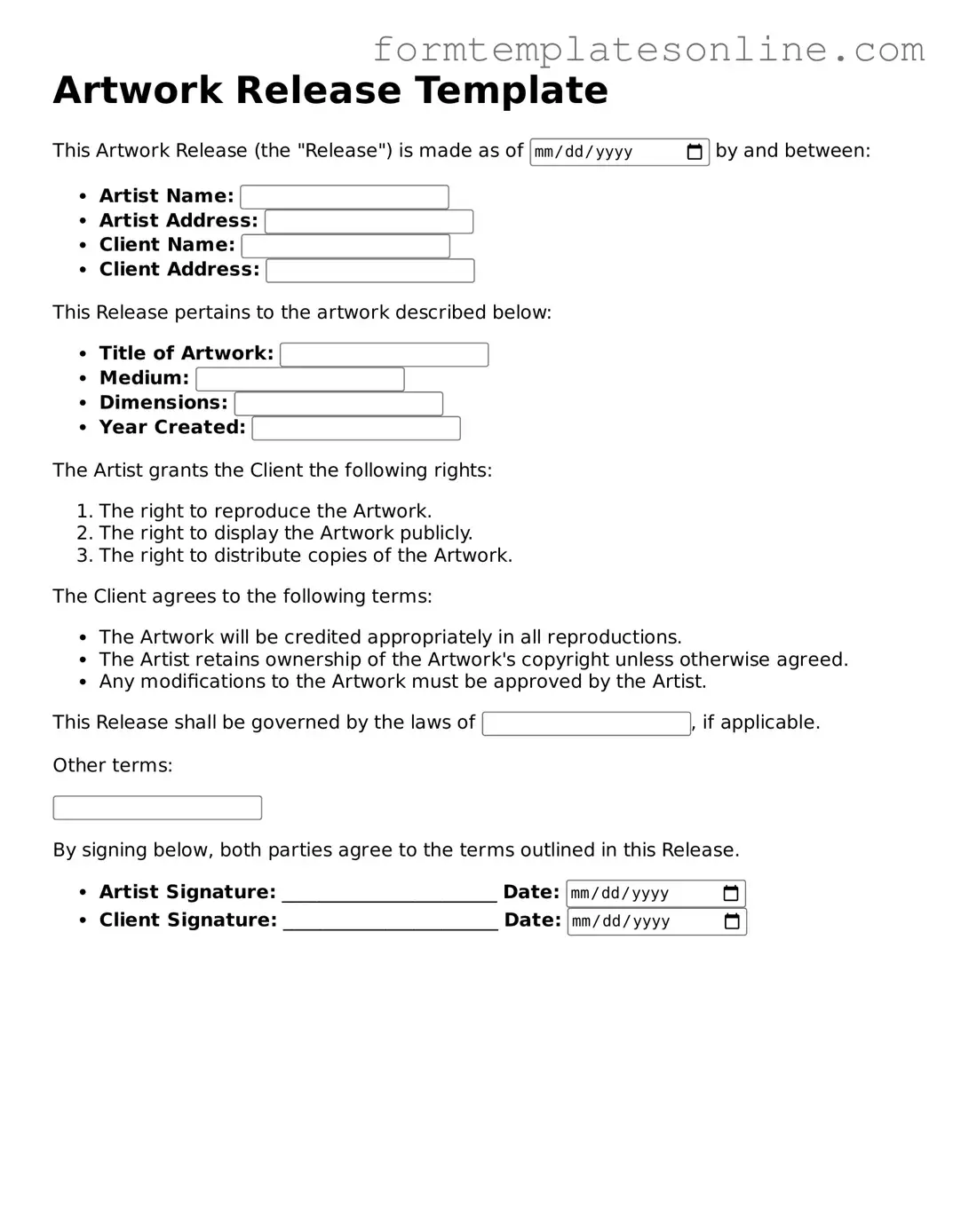 Attorney-Approved Artwork Release Template
