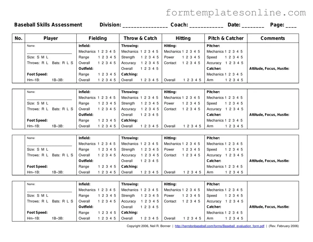 Baseball Assessment PDF Form