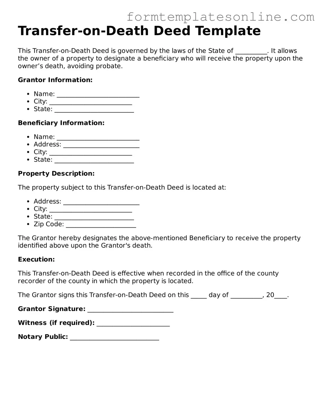 Attorney-Approved Transfer-on-Death Deed Template
