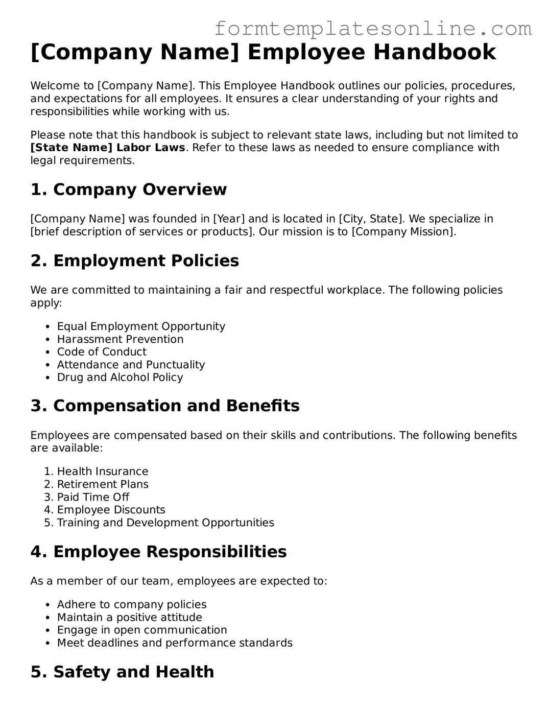 Attorney-Approved Employee Handbook Template