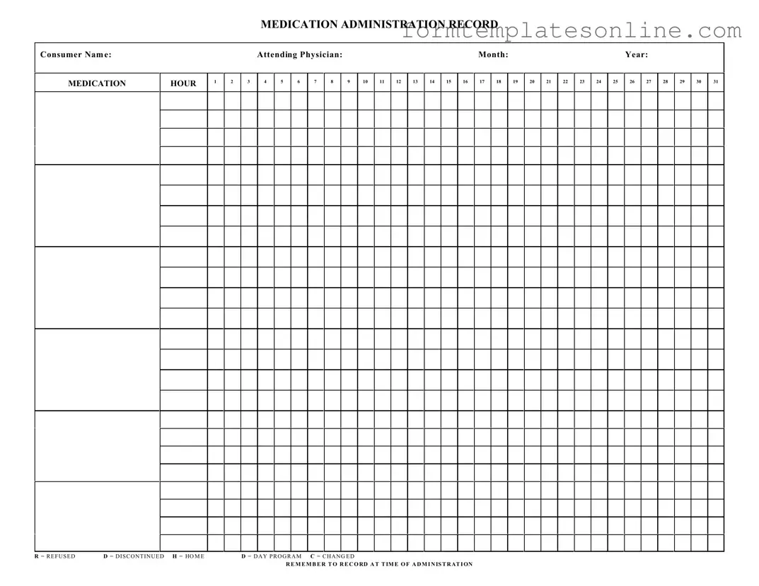 Medication Administration Record Sheet PDF Form
