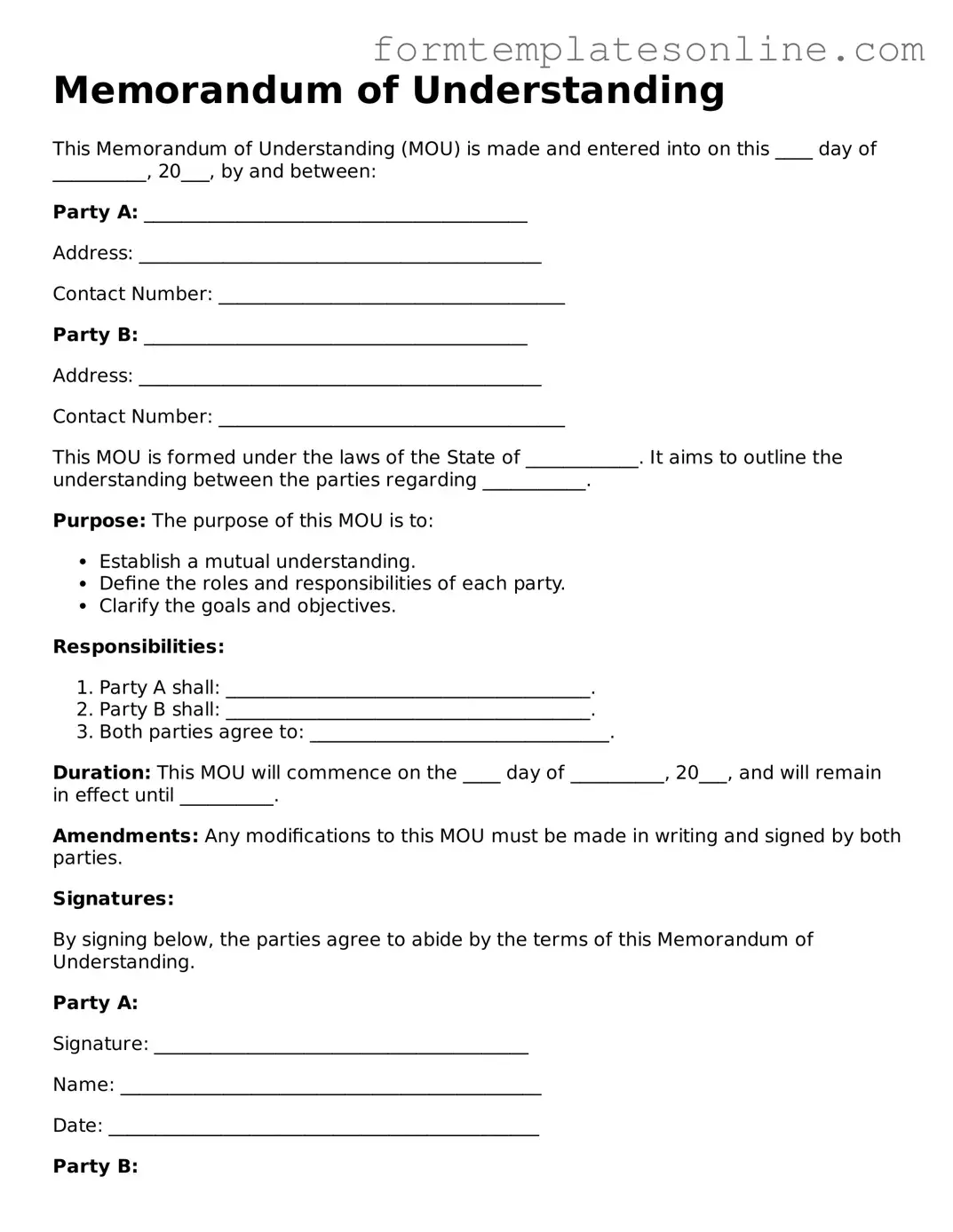 Attorney-Approved Memorandum of Understanding Template