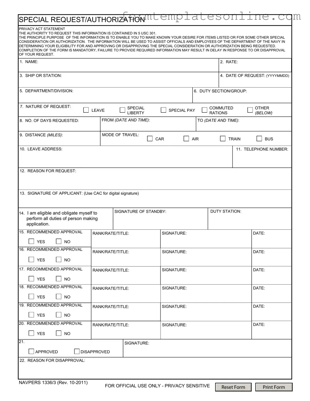 Navpers 1336 3 PDF Form