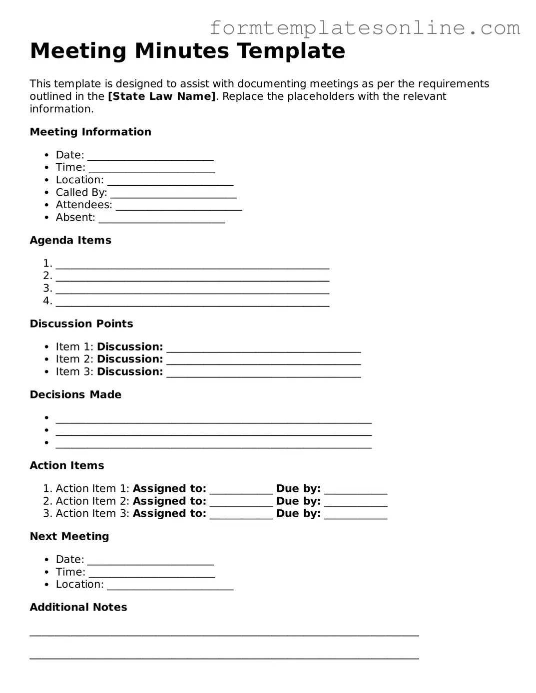 Attorney-Approved Meeting Minutes Template