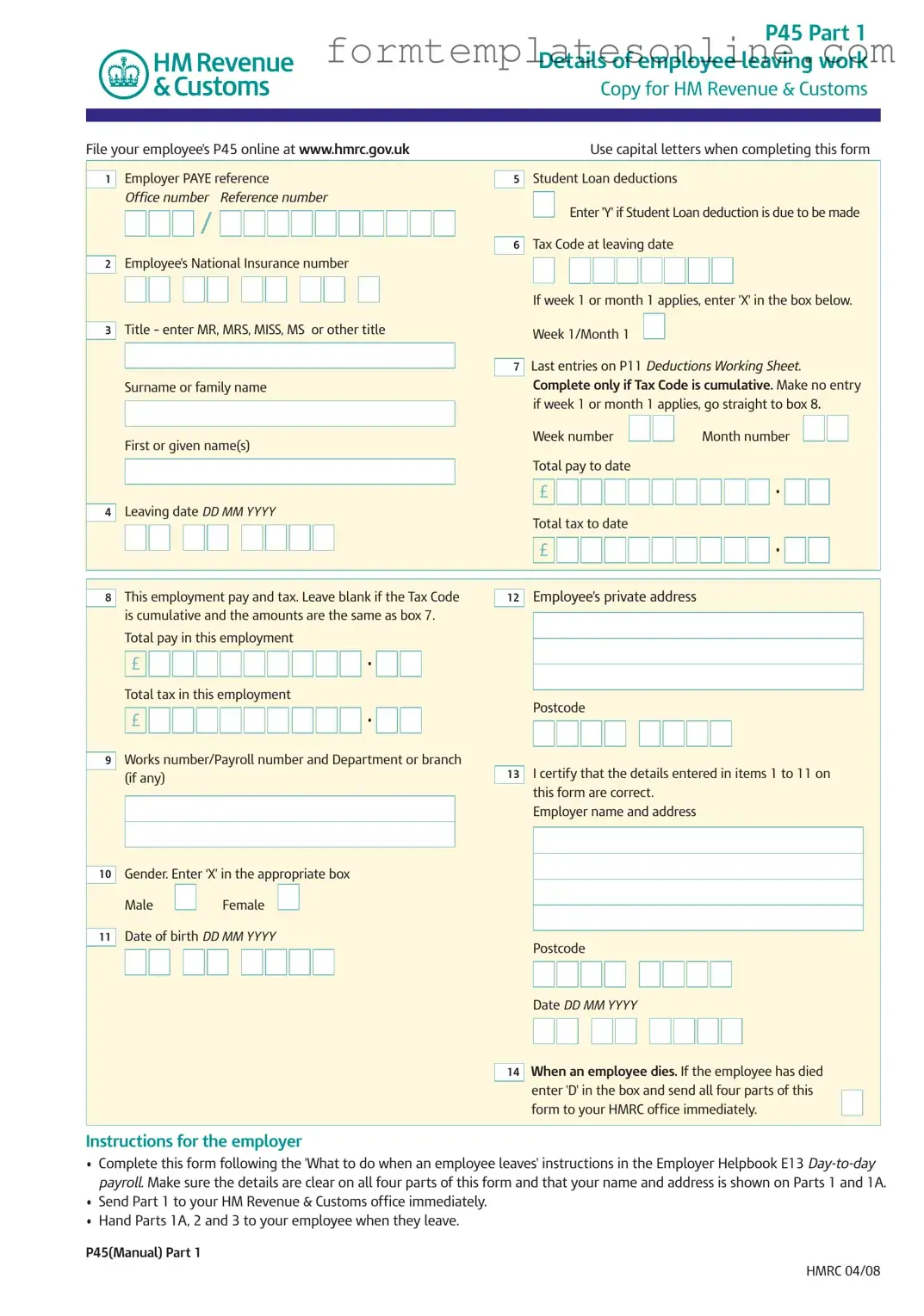 P 45 It PDF Form