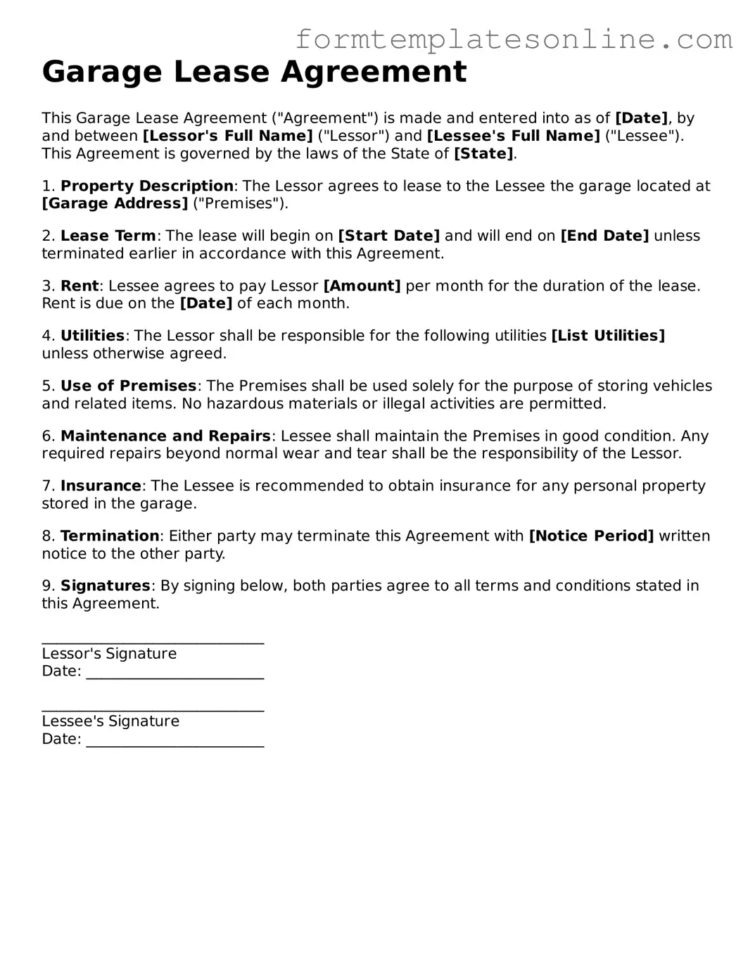 Attorney-Approved Garage Lease Agreement Template