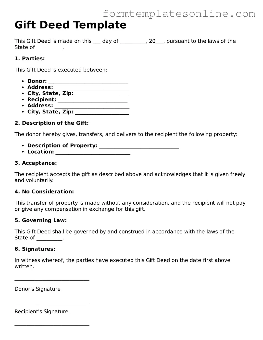 Attorney-Approved Gift Deed Template
