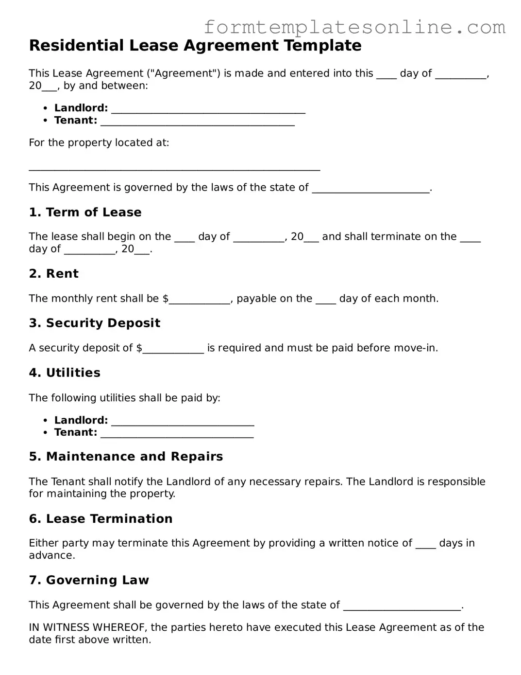 Attorney-Approved Lease Agreement Template