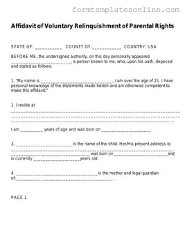 Affidavit Parental Rights PDF Form
