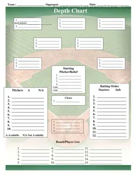 Baseball Field Lineup PDF Form