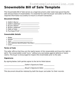 Attorney-Approved Snowmobile Bill of Sale Template