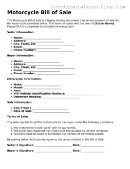 Attorney-Approved Motorcycle Bill of Sale Template