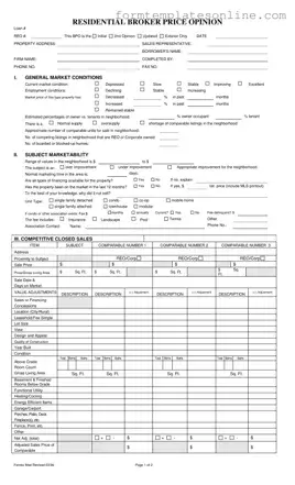 Broker Price Opinion PDF Form