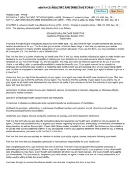California Advanced Health Care Directive PDF Form