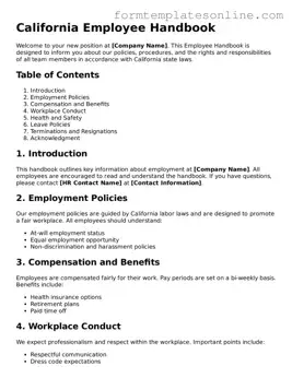 Valid  Employee Handbook Form for California