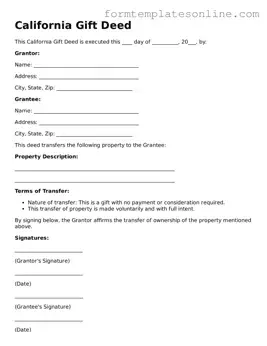 Valid  Gift Deed Form for California