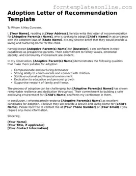 Attorney-Approved Adoption Letter of Recommendation Template