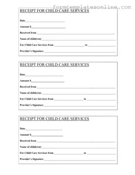 Childcare Receipt PDF Form