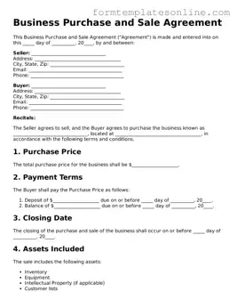 Attorney-Approved Business Purchase and Sale Agreement Template