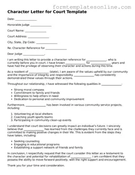 Attorney-Approved Character Letter for Court Template