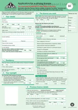 D1 Dvla PDF Form