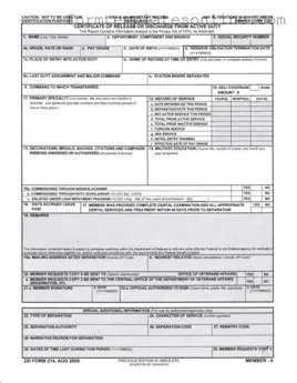 Dd 214 PDF Form