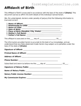 Attorney-Approved Affidavit of Birth Template