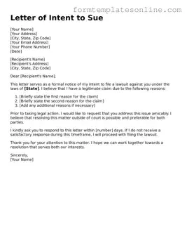 Attorney-Approved Letter of Intent to Sue Template