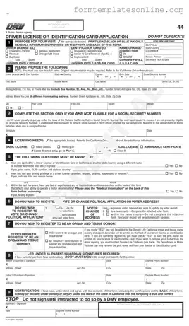 Ca Dmv Dl 44 PDF Form