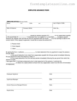 Employee Advance PDF Form