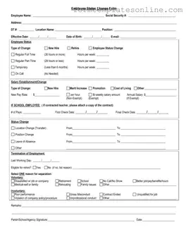 Employee Status Change PDF Form