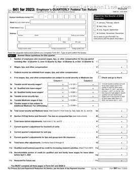 IRS 941 PDF Form