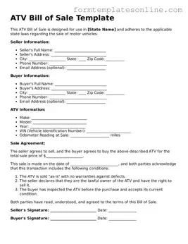 Attorney-Approved ATV Bill of Sale Template