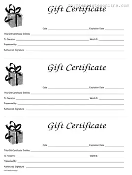 Gift Certificate PDF Form