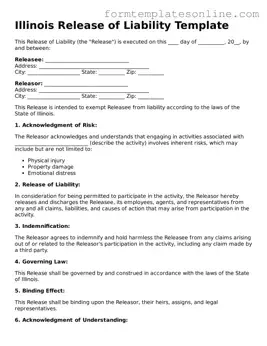 Valid  Release of Liability Form for Illinois