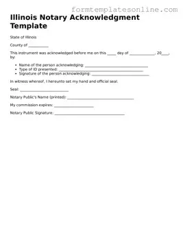 Valid  Notary Acknowledgement Form for Illinois
