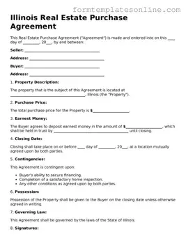 Valid  Real Estate Purchase Agreement Form for Illinois