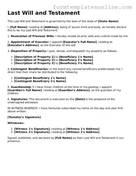 Attorney-Approved Last Will and Testament Template