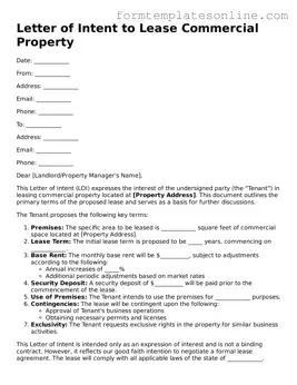 Attorney-Approved Letter of Intent to Lease Commercial Property Template