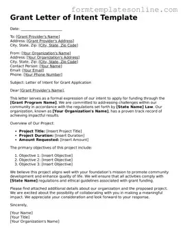 Attorney-Approved Grant Letter of Intent Template