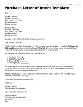 Attorney-Approved Purchase Letter of Intent Template