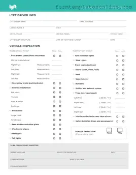 Lyft Inspection PDF Form
