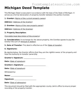 Valid  Deed Form for Michigan