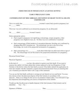 Miscarriage Discharge Paper PDF Form