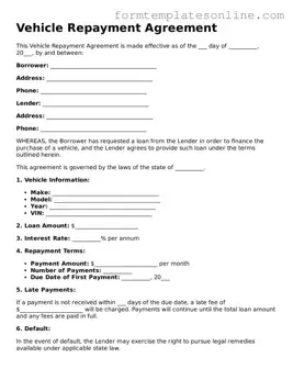 Attorney-Approved Vehicle Repayment Agreement Template