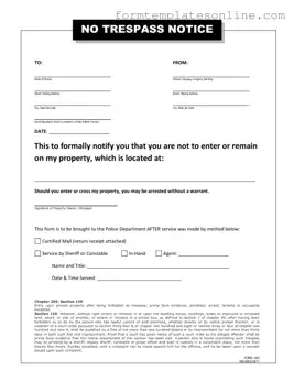 No Trespassing Letter PDF Form