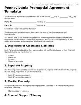 Valid  Prenuptial Agreement Form for Pennsylvania