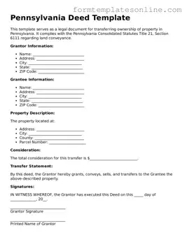 Valid  Deed Form for Pennsylvania