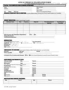 Annual Physical Examination PDF Form